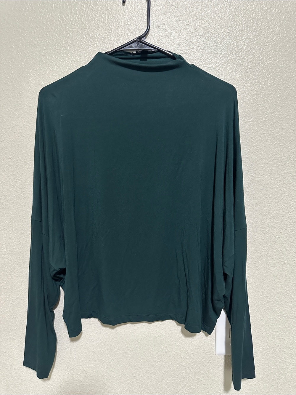 Express Women’s Dark Green Mock Neck Long Sleeve Top
